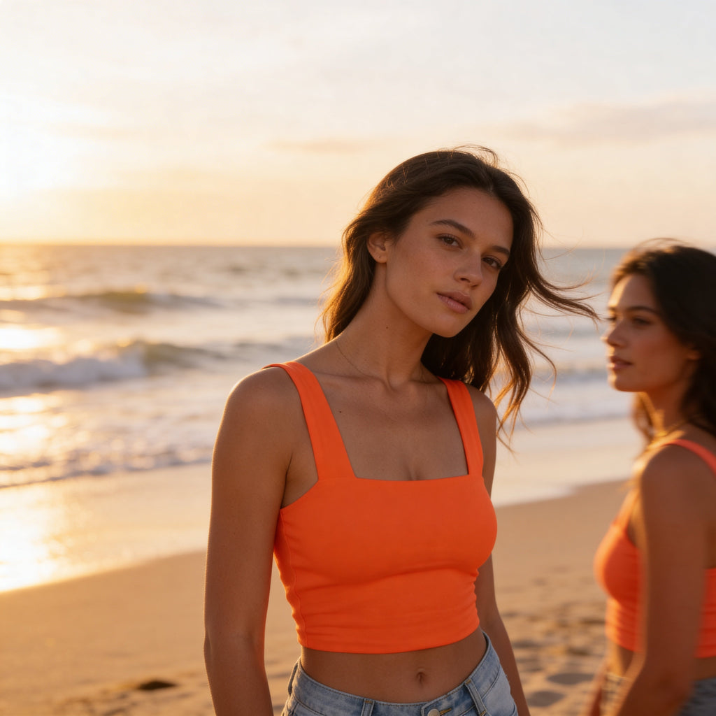Essential Sculpt Fit Crop Top – Square Neck Tank