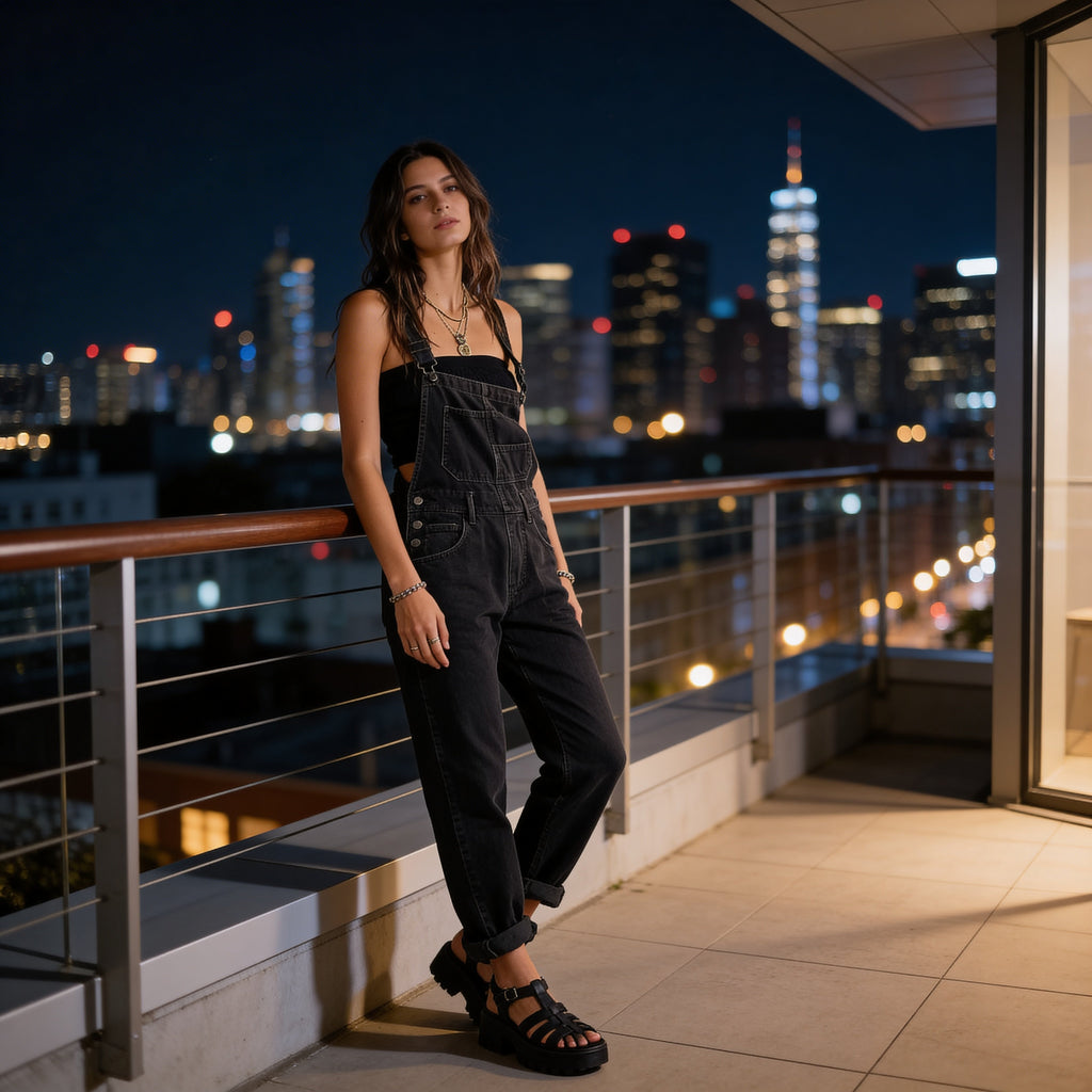 Effortless Chic High-Waisted Denim Jumpsuit