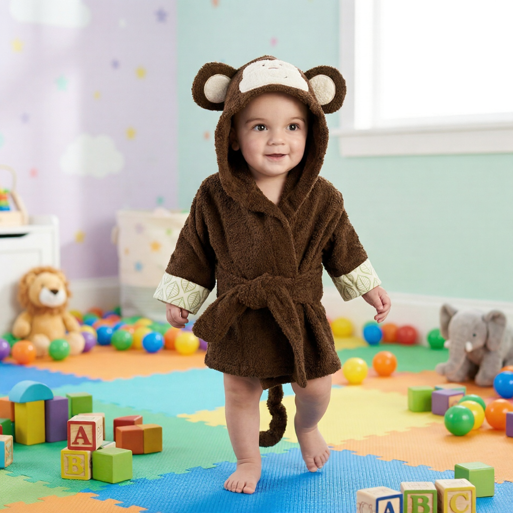Cartoon Cute Ultra Soft Animal Modeling Baby Bath Towels Baby Bathrobes Cotton Children's Bathrobes Baby Hooded
