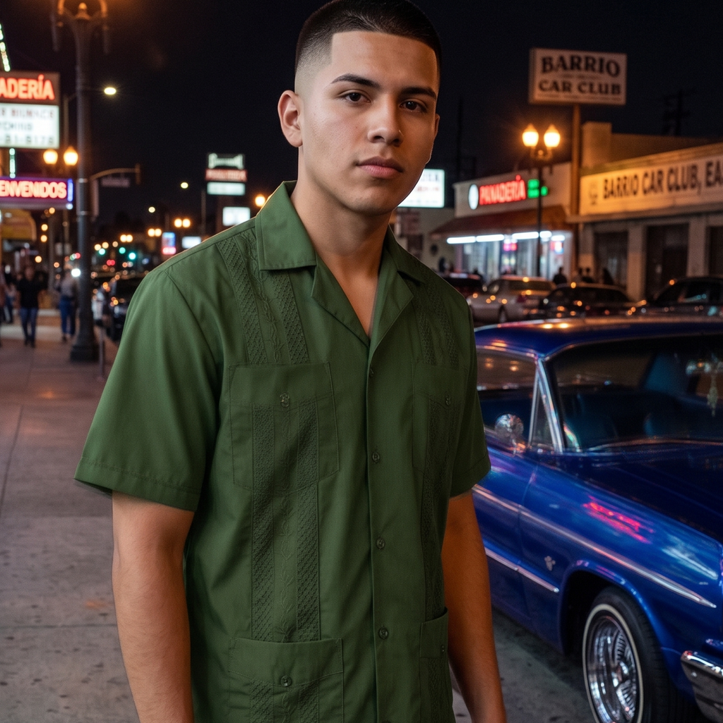 Men’s Classic Guayabera Shirt – Timeless Short Sleeve Button-Up for Summer & Special Occasions