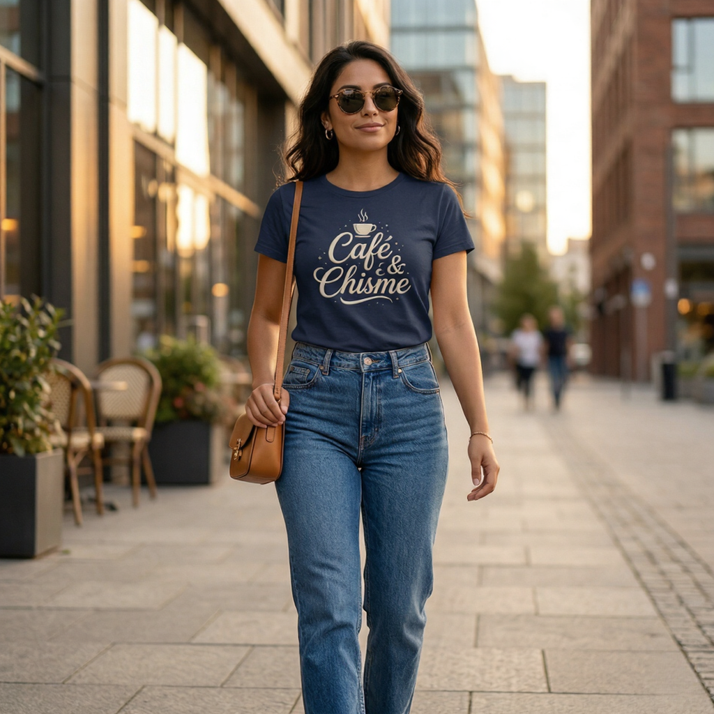 Café & Chisme Tee – Cultura Prints Co.