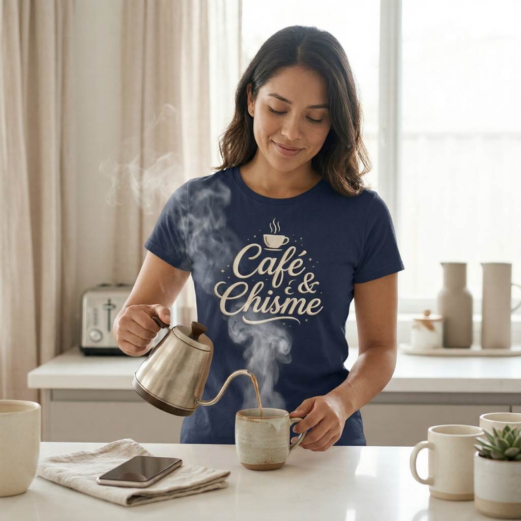 Café & Chisme Tee – Cultura Prints Co.