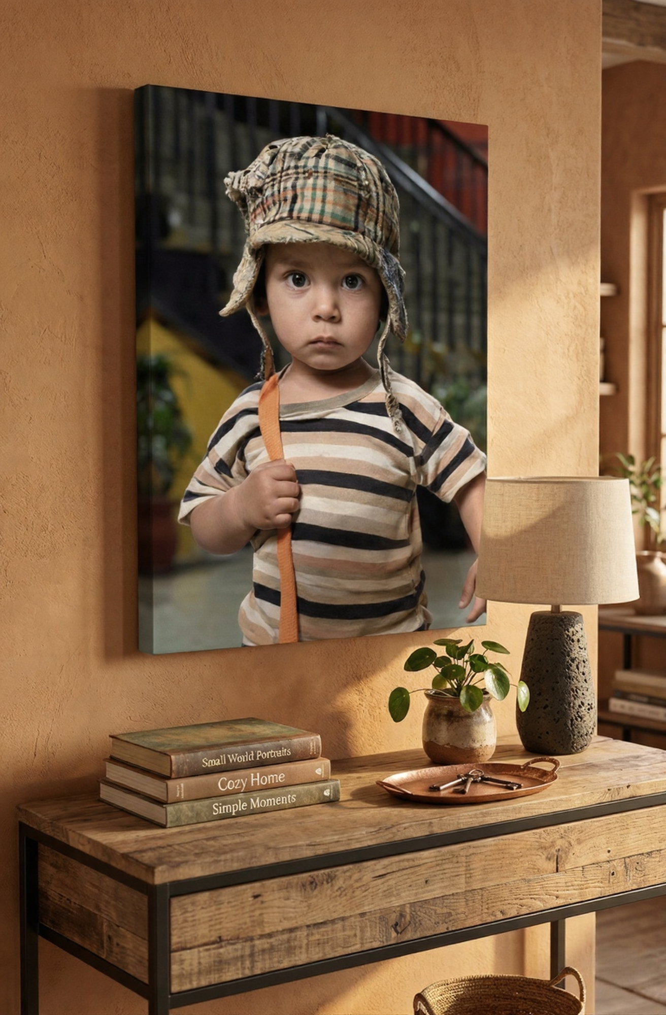 Vintage Childhood Portrait Canvas Wall Art | Realistic Nostalgic Kids Photography Print | Emotional Storytelling Decor | Unique Home or Nursery Wall Art