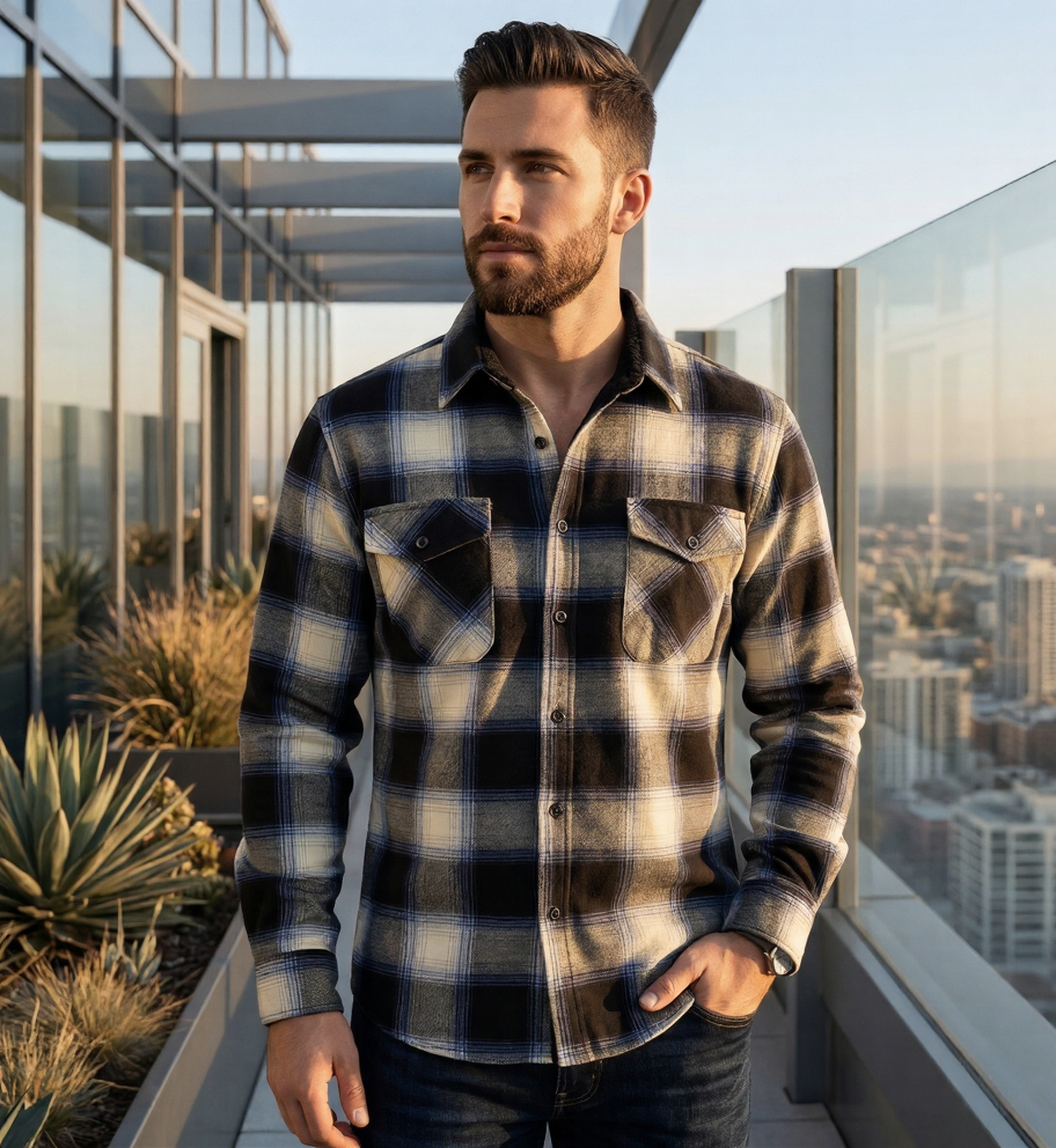 Men’s Plaid Flannel Shirt (Plush Lined)