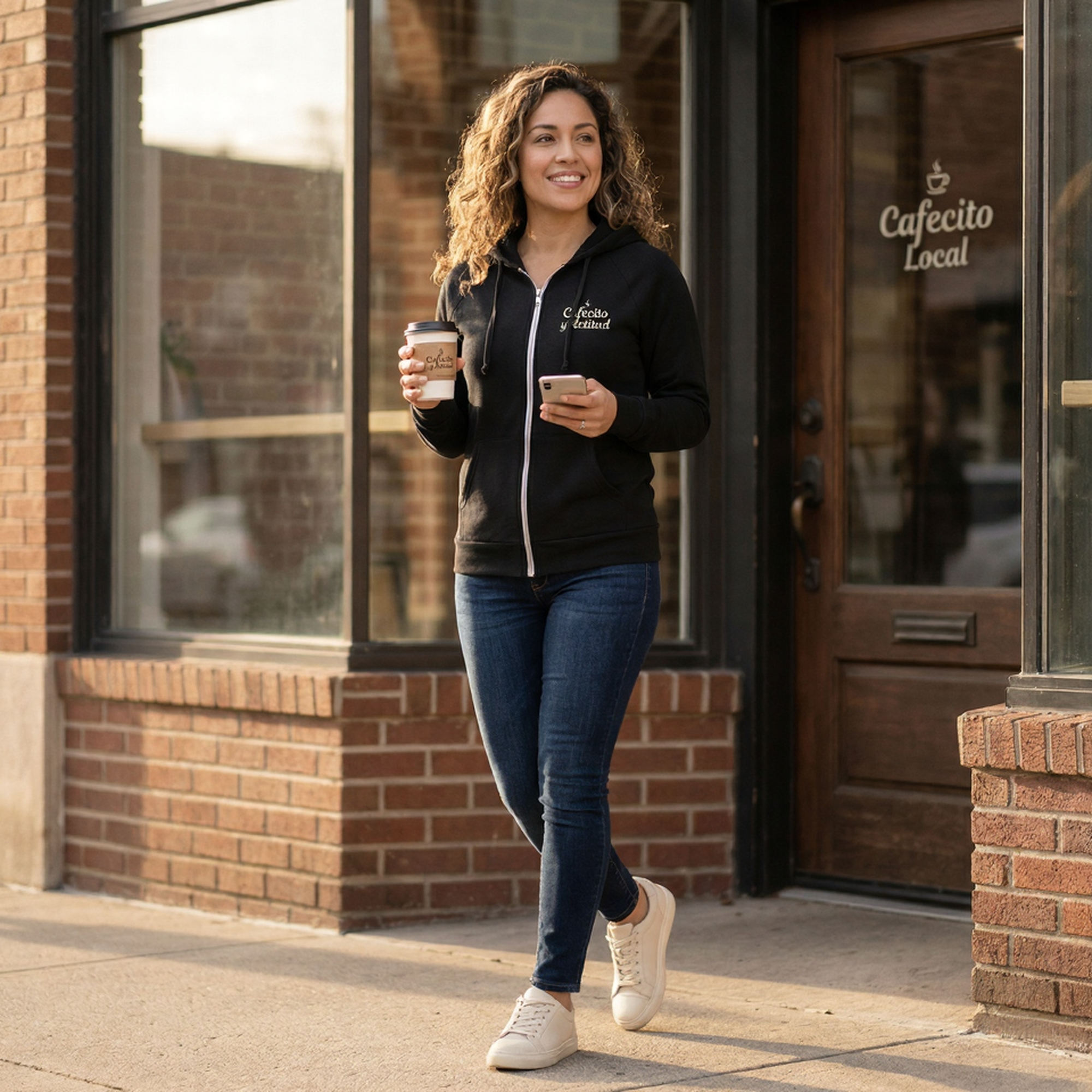 Chisme Fino Zip Hoodie – Cafecito y Actitud Edition