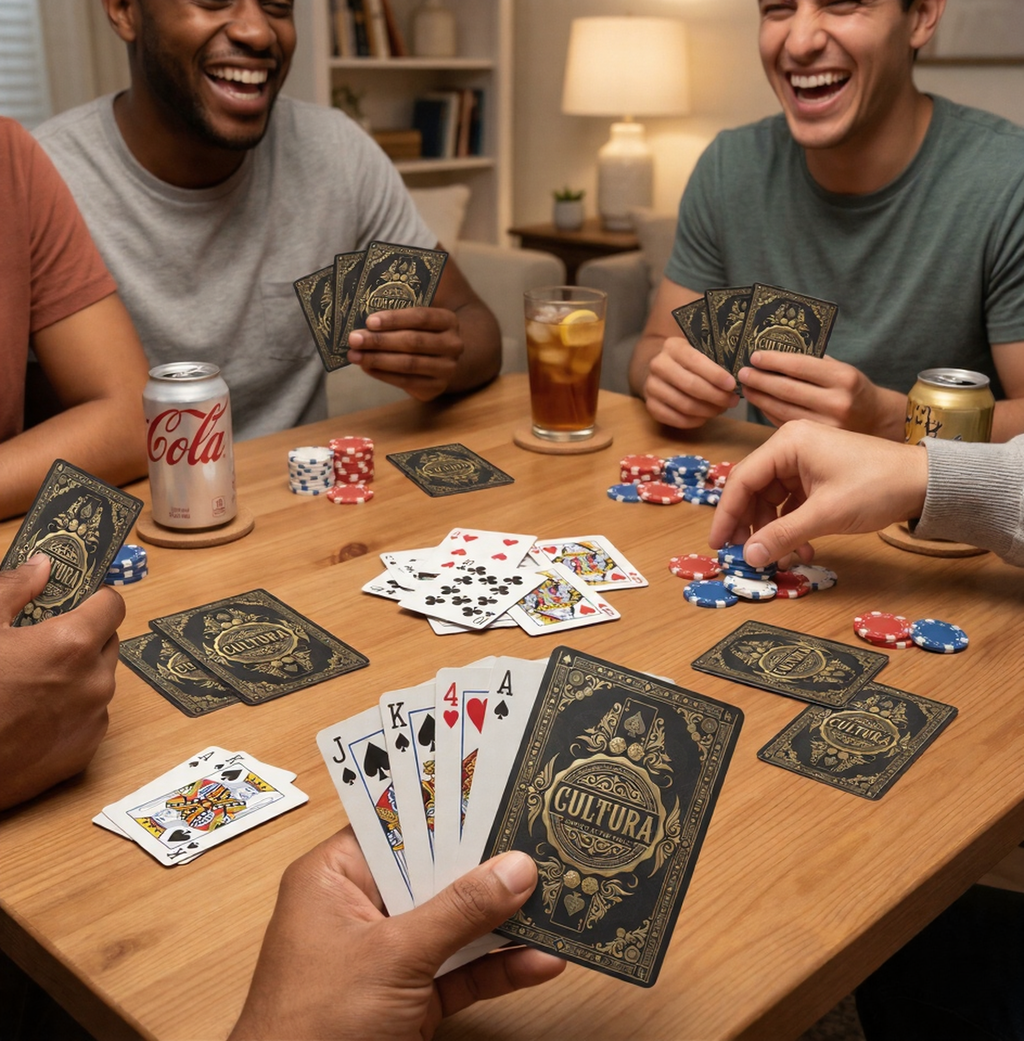 CULTURA Playing Cards – Luxury Black & Gold Poker Deck | “Earned at the Table” | Premium Casino Style Cards