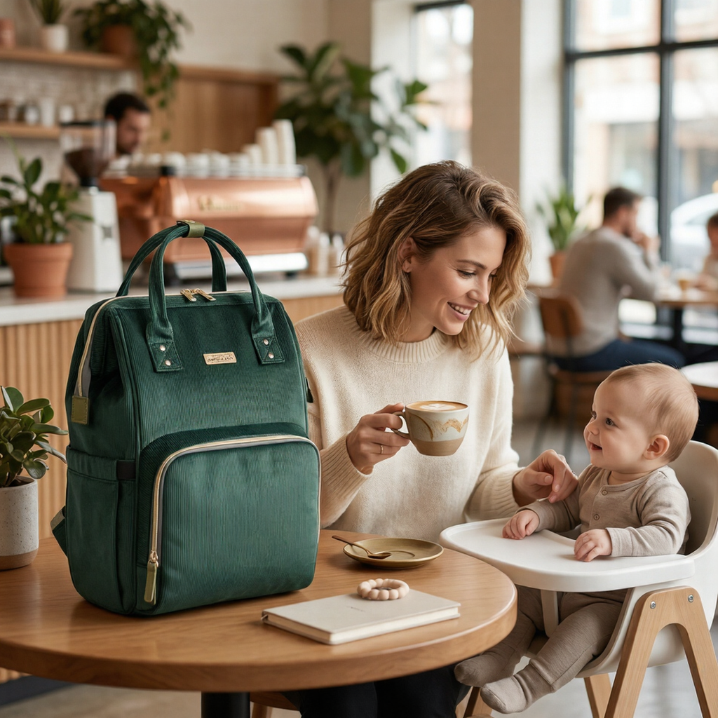 All-Day Baby Travel Backpack — Smart Diaper Bag with Organized Storage & Comfort Fit/Baby Diaper Bag Backpack Mommy Travel Bag Stroller Organizer Pockets,Back Safety Pocket
