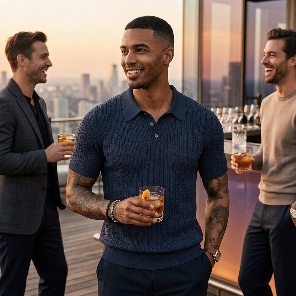 Men's Textured Knit Polo – Clean Fit Everyday Essential