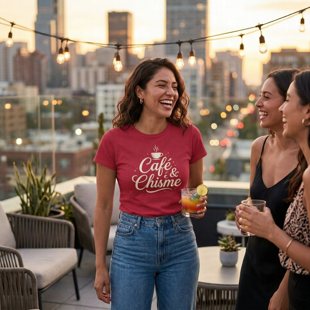 Café & Chisme Tee – Cultura Prints Co.