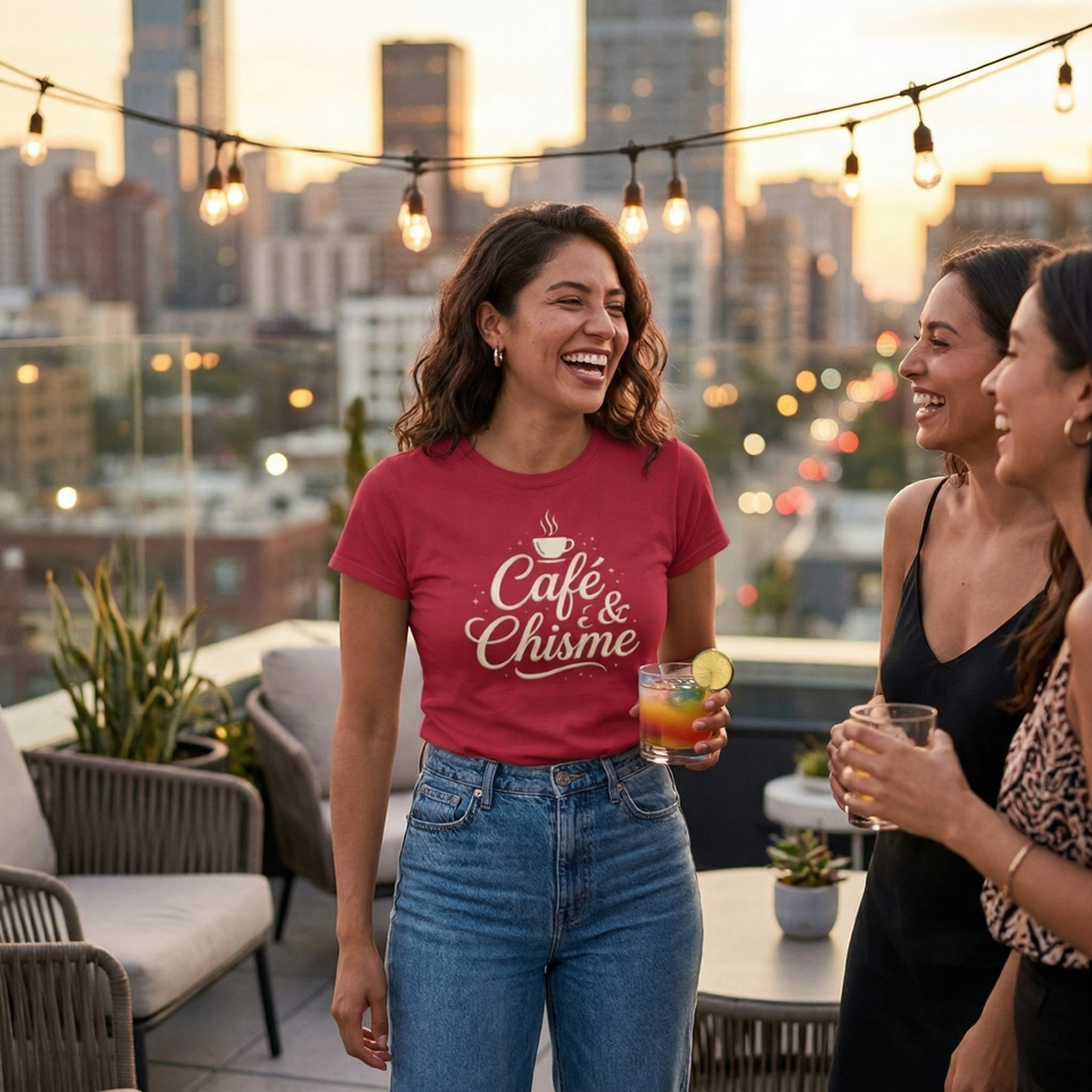 Café & Chisme Tee – Cultura Prints Co.