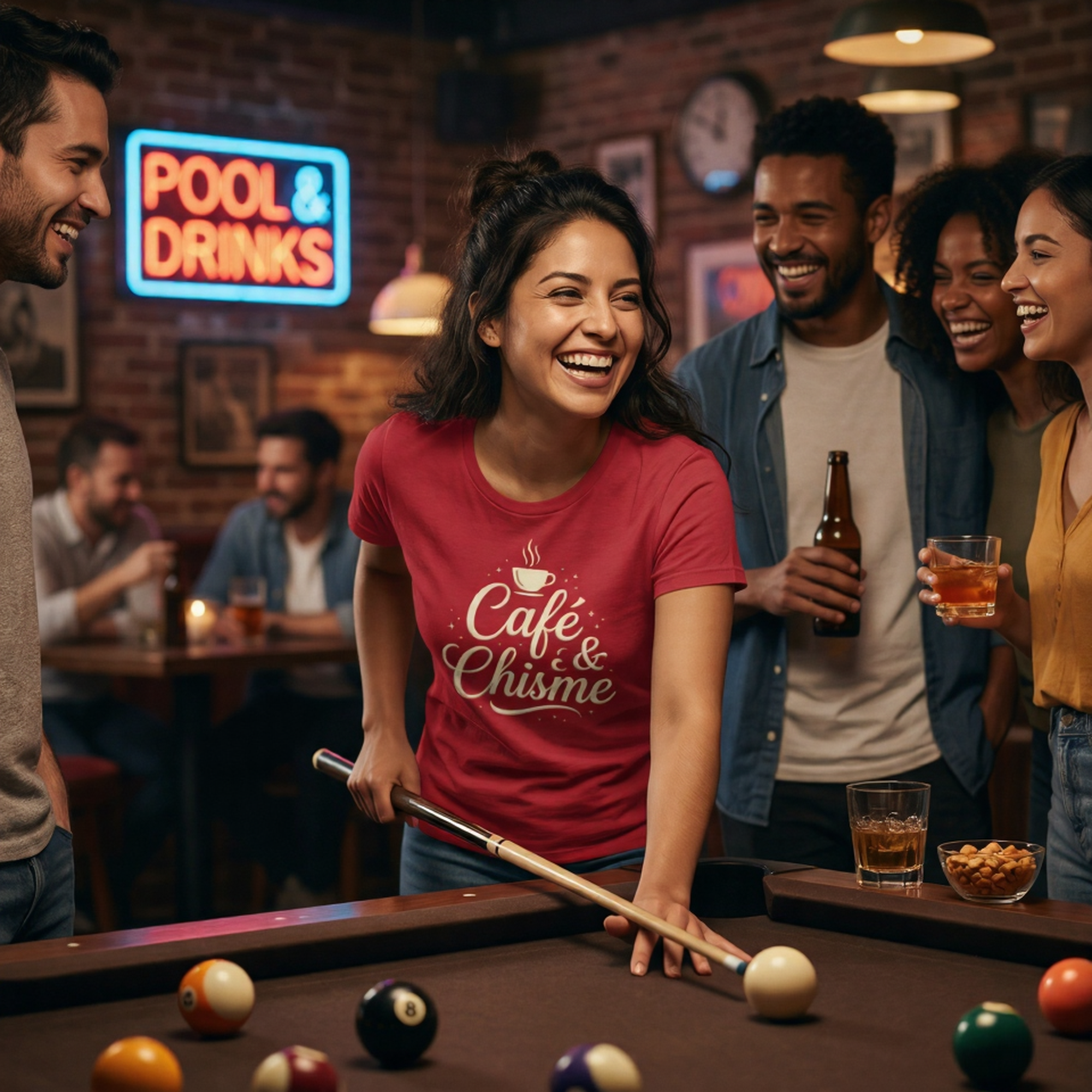Café & Chisme Tee – Cultura Prints Co.