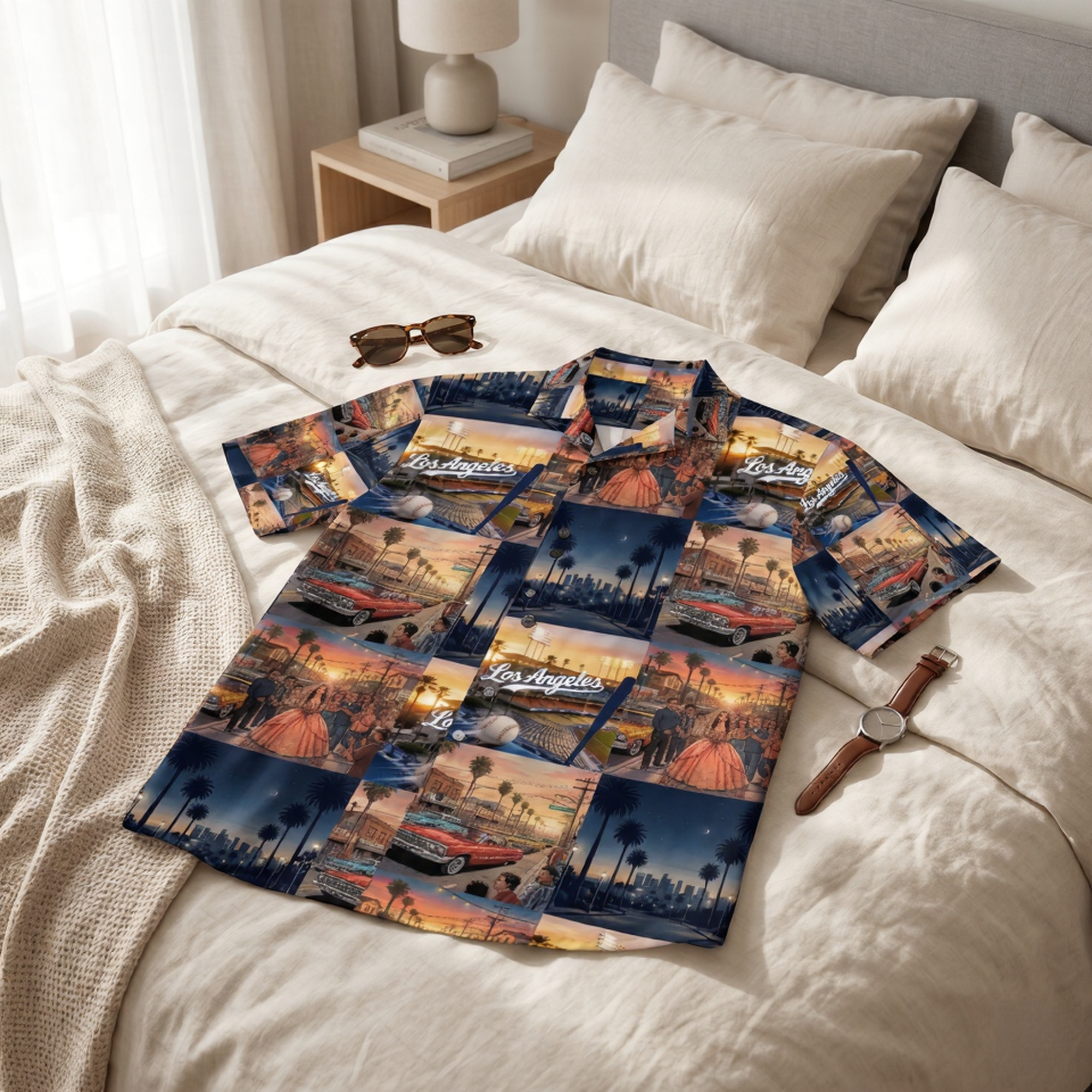 Los Angeles Summer Nights Button-Up Shirt – LA Edition