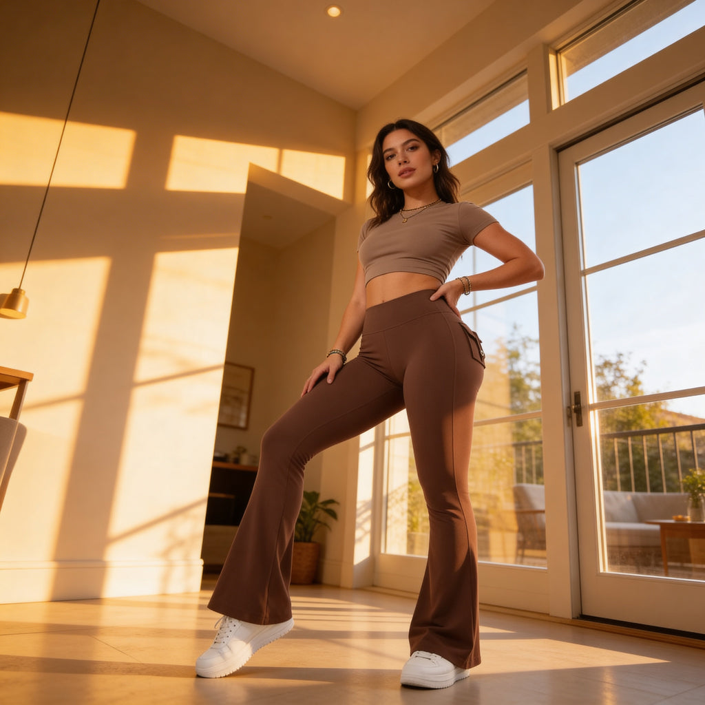 Sculpt & Flare Leggings – High-Waisted Lift Fit with Pockets