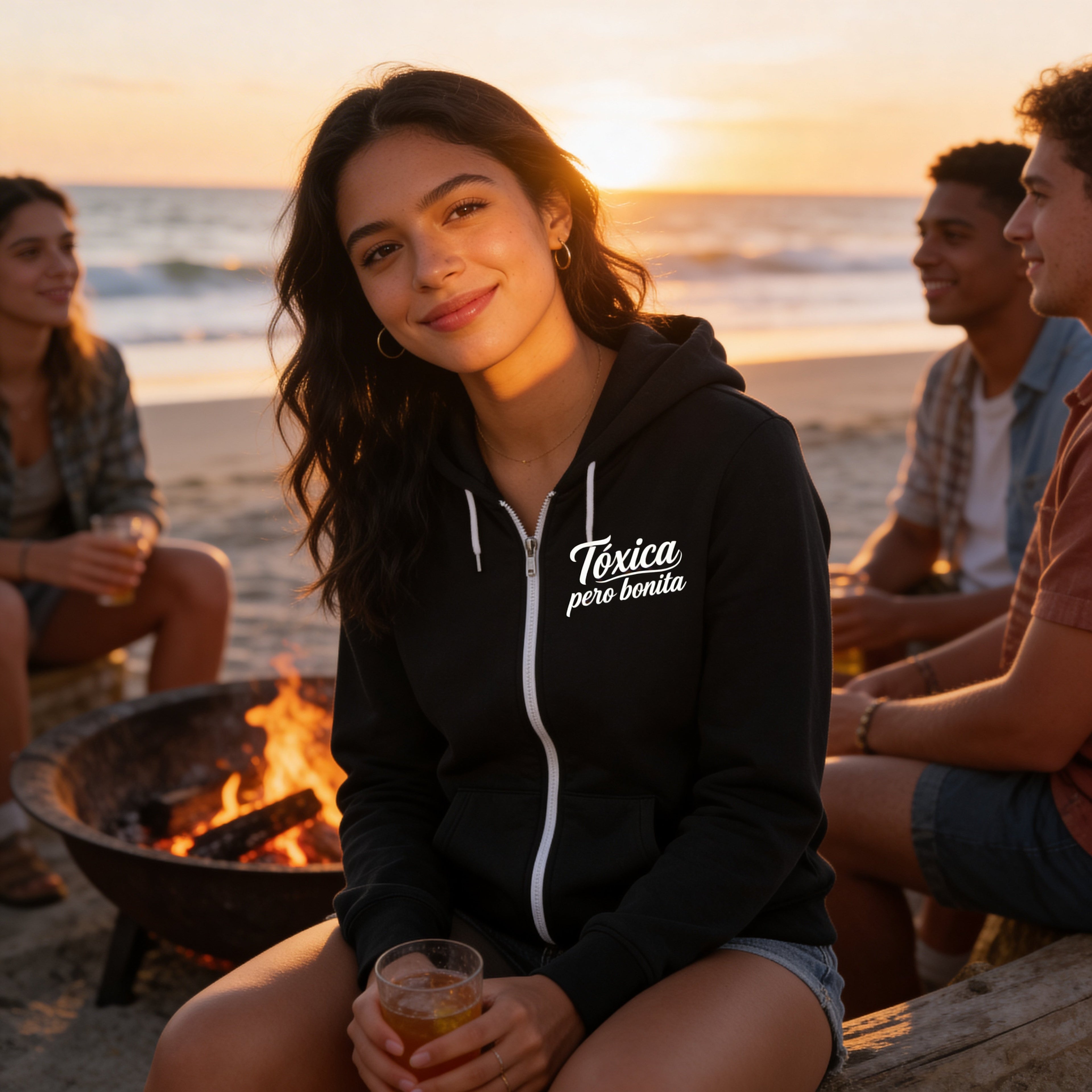 “Tóxica Pero Bonita” Zip Hoodie – Tacos & Bad Decisions Edition