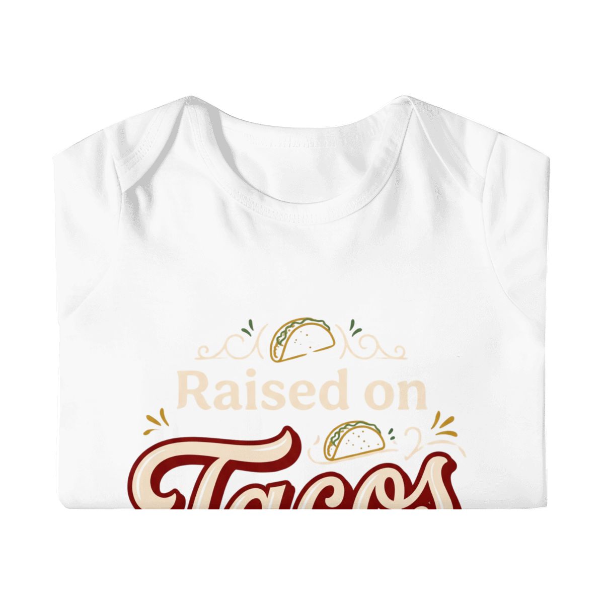 Raised on Tacos y Amor Baby Onesie – Funny Cultura Baby Bodysuit