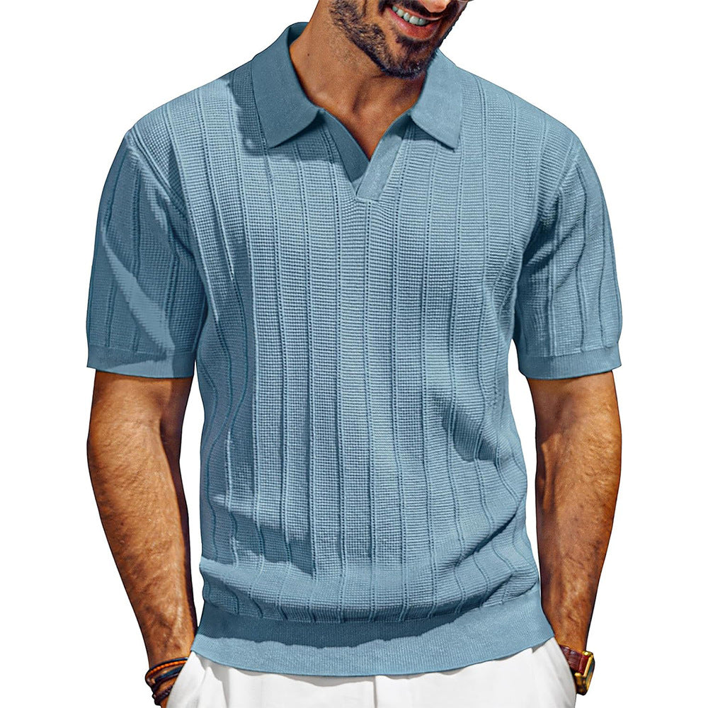 Men’s Textured Knit Polo – Clean Fit Summer Essential