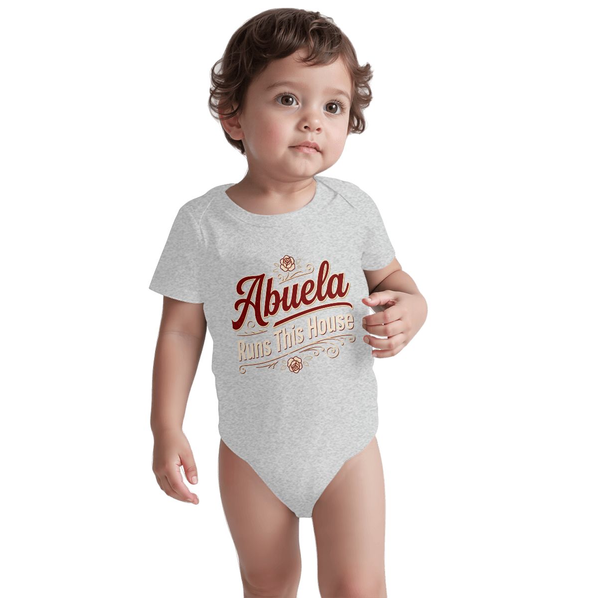 Abuela Runs This House Baby Onesie – Funny Cultura Baby Bodysuit