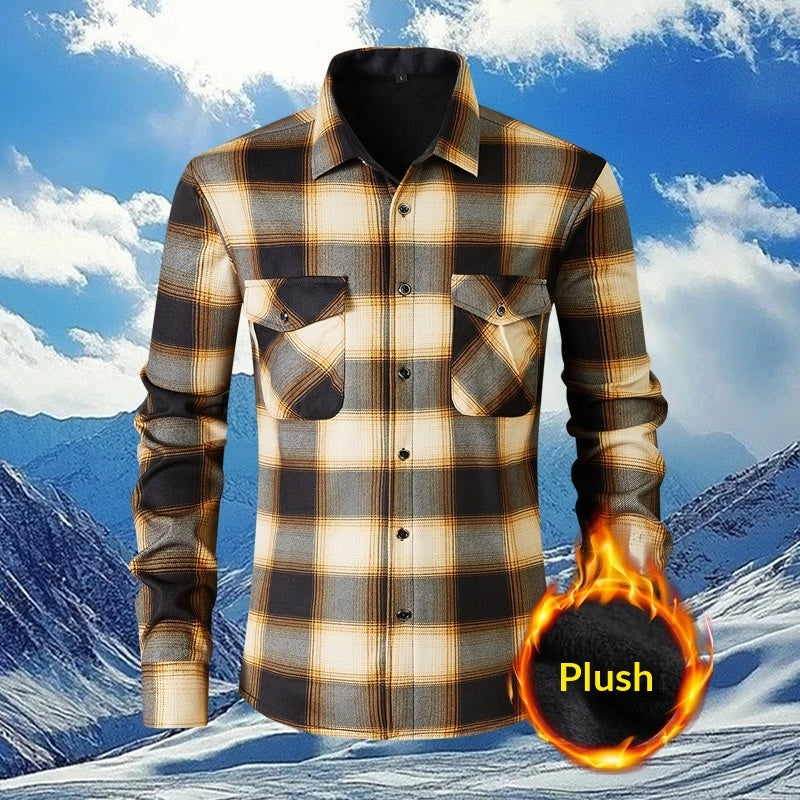 Men’s Plaid Flannel Shirt (Plush Lined)