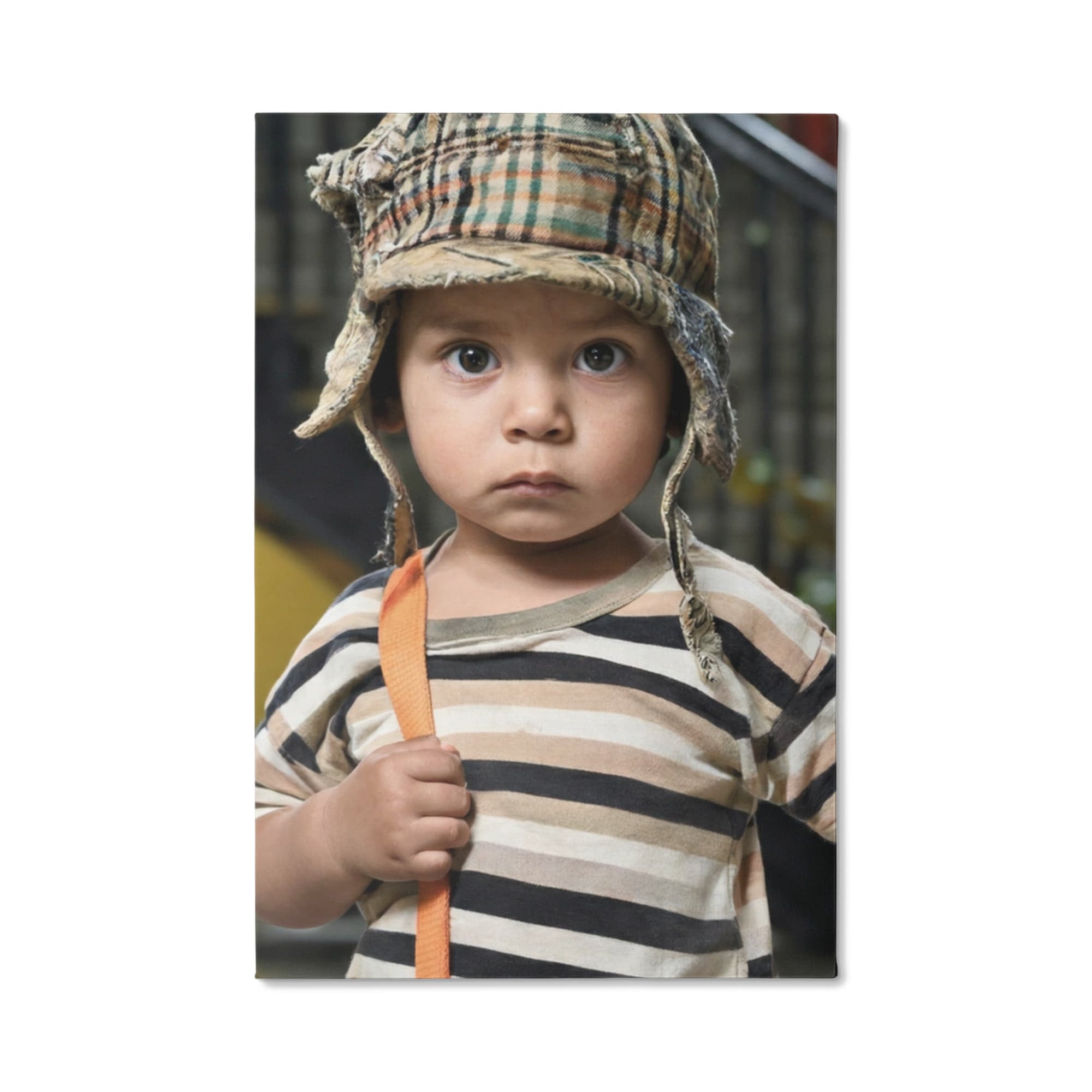 Vintage Childhood Portrait Canvas Wall Art | Realistic Nostalgic Kids Photography Print | Emotional Storytelling Decor | Unique Home or Nursery Wall Art