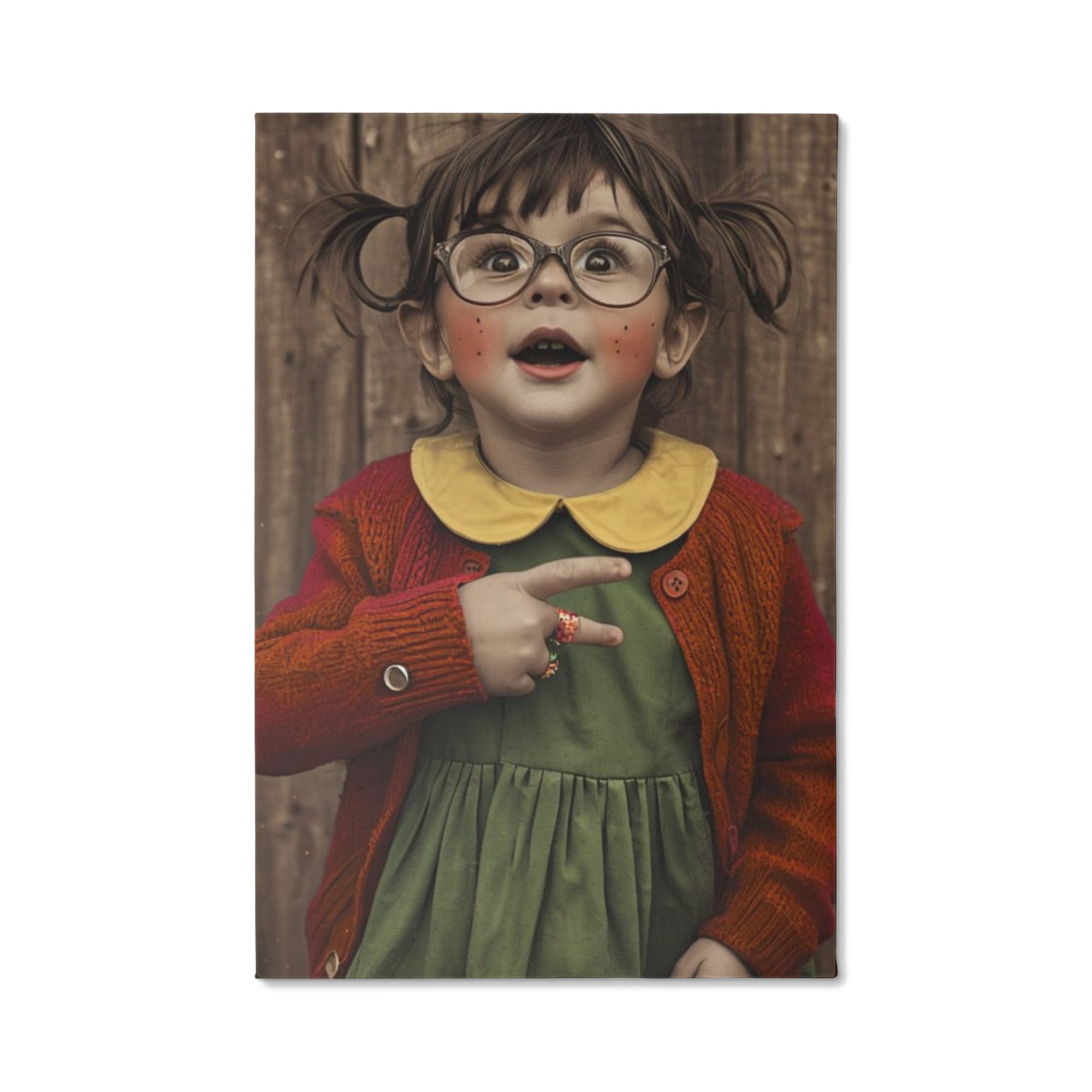 “Curious Little Soul — Vintage-Inspired Portrait Canvas Print | Whimsical Childhood Wall Art”