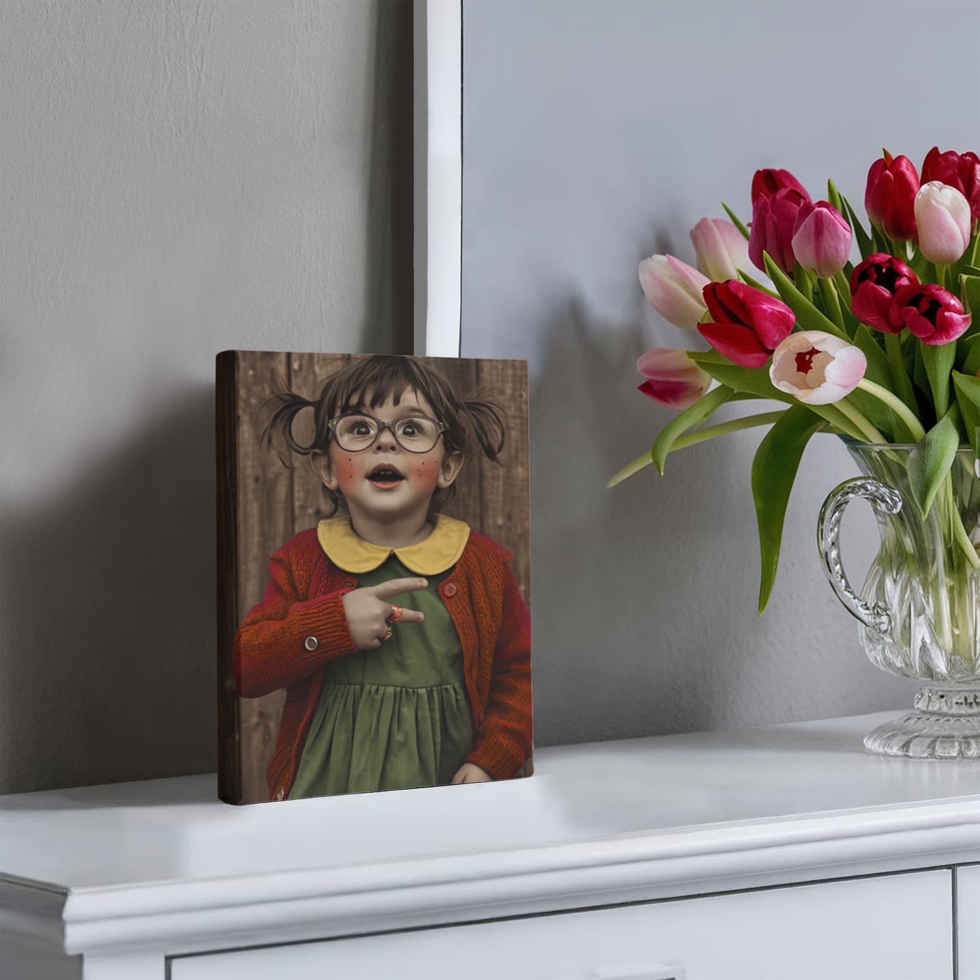 “Curious Little Soul — Vintage-Inspired Portrait Canvas Print | Whimsical Childhood Wall Art”