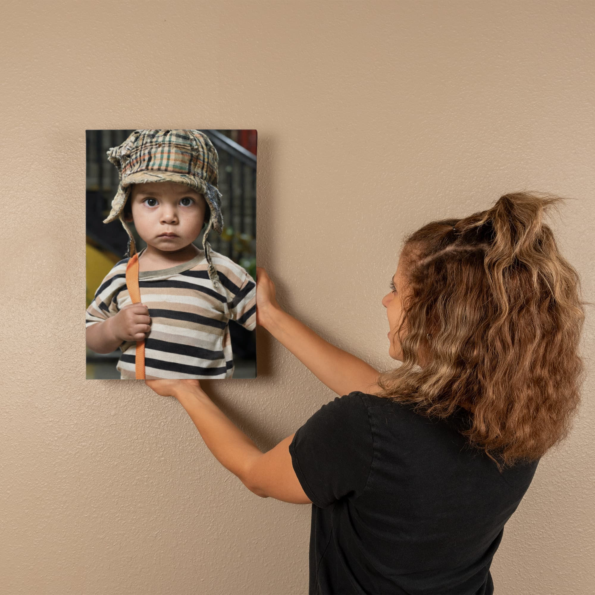 Vintage Childhood Portrait Canvas Wall Art | Realistic Nostalgic Kids Photography Print | Emotional Storytelling Decor | Unique Home or Nursery Wall Art