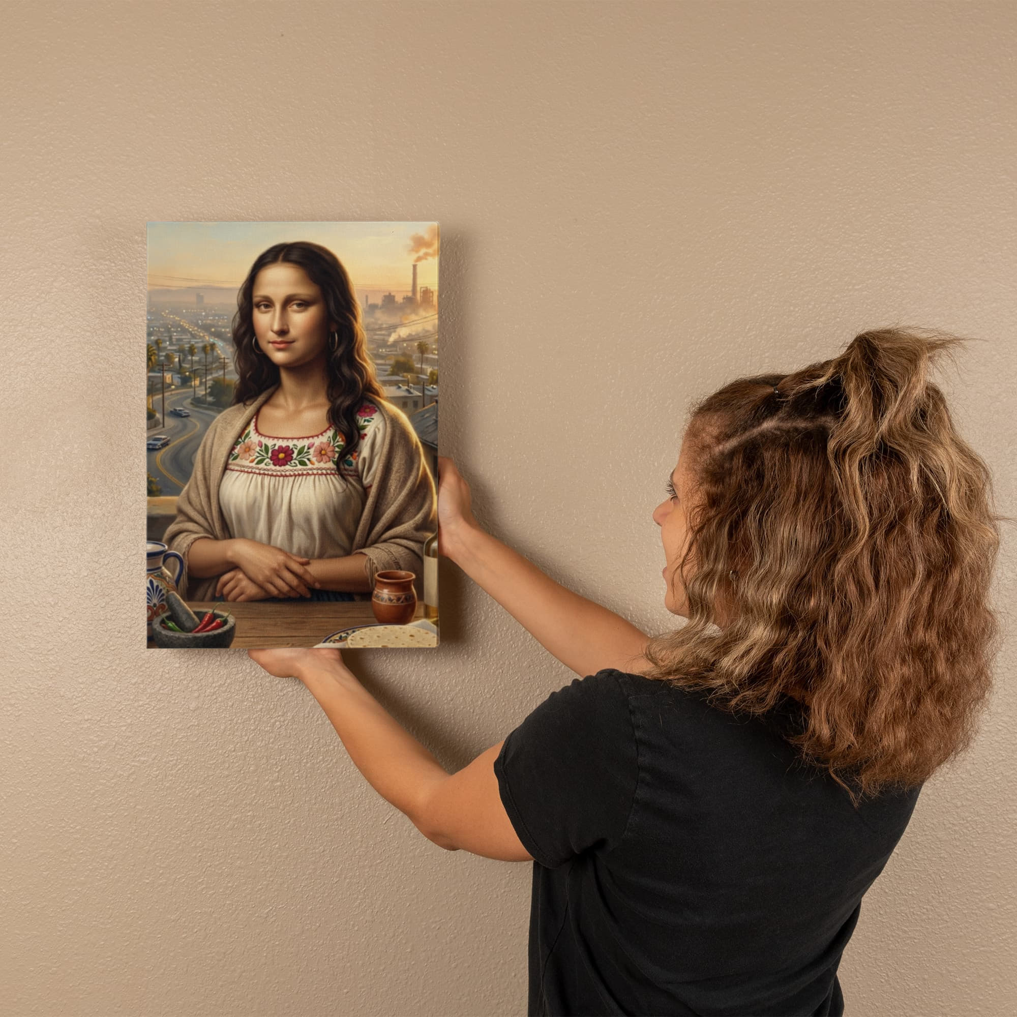 Mexican Mona Lisa in Los Angeles – Cultural Canvas Wall Art