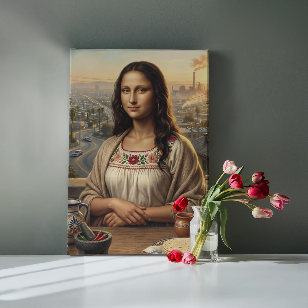 Mexican Mona Lisa in Los Angeles – Cultural Canvas Wall Art