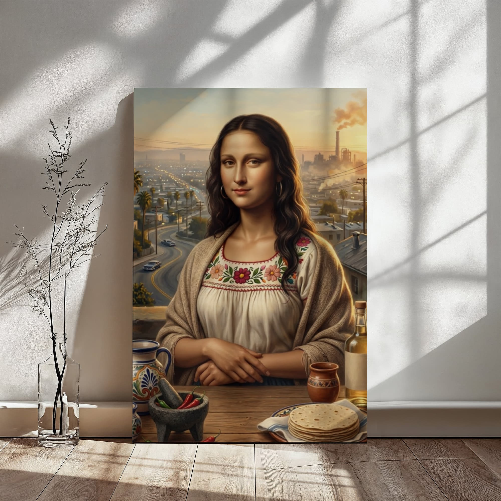 Mexican Mona Lisa in Los Angeles – Cultural Canvas Wall Art