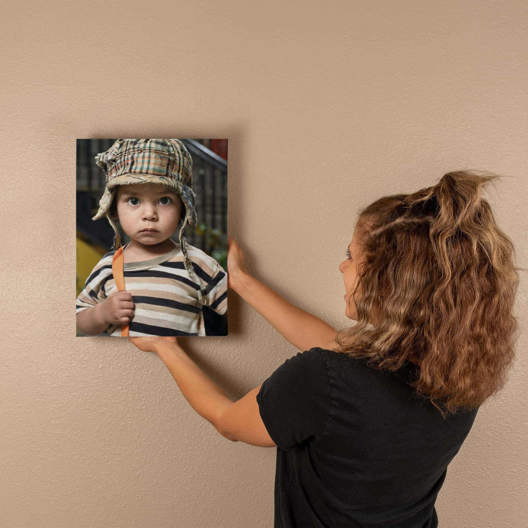 Vintage Childhood Portrait Canvas Wall Art | Realistic Nostalgic Kids Photography Print | Emotional Storytelling Decor | Unique Home or Nursery Wall Art