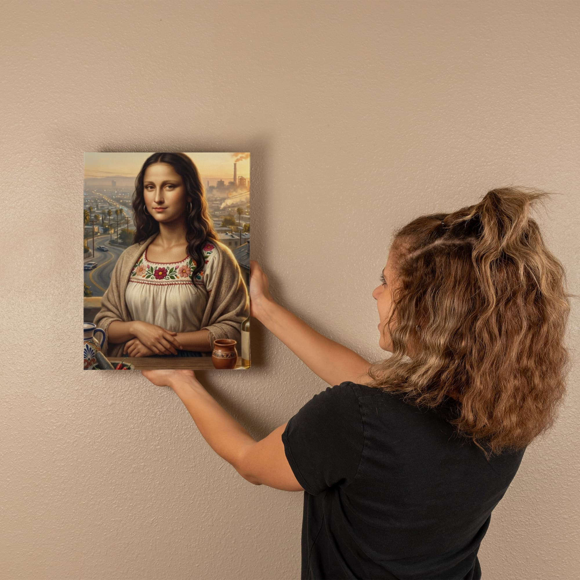 Mexican Mona Lisa in Los Angeles – Cultural Canvas Wall Art