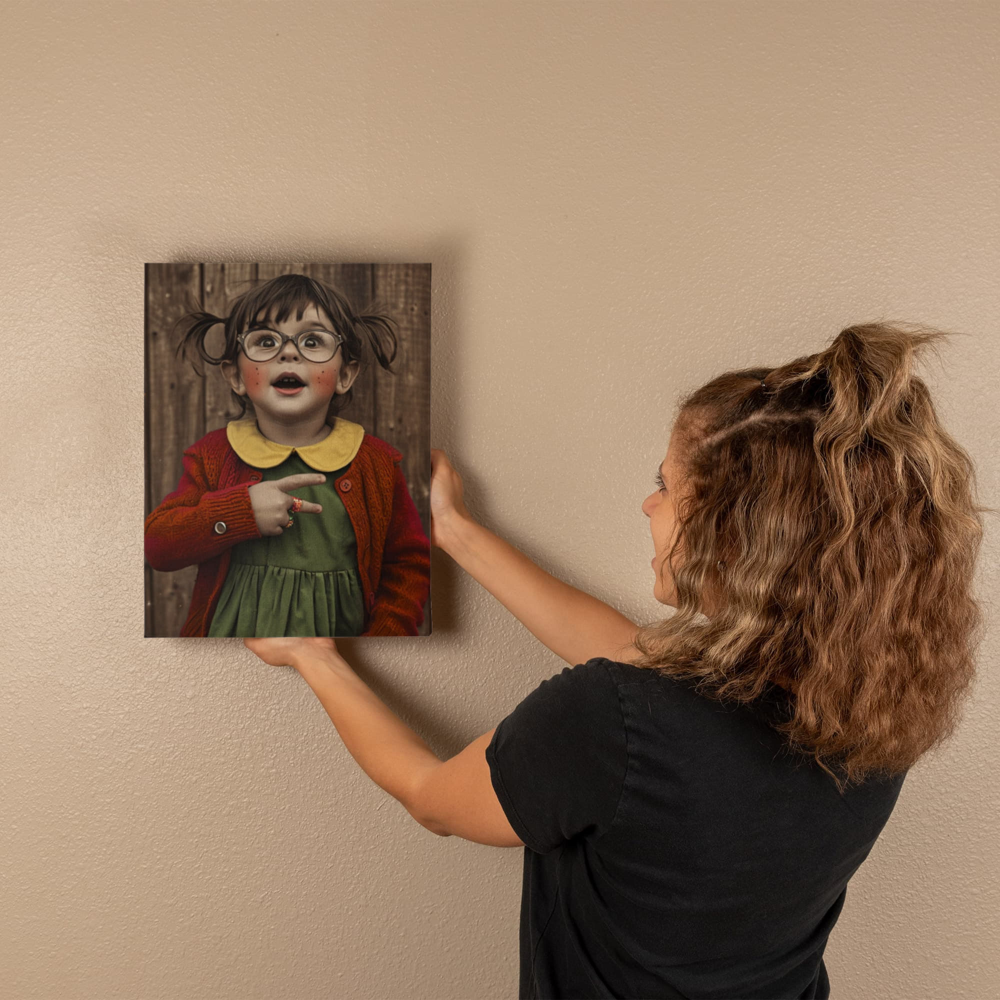 “Curious Little Soul — Vintage-Inspired Portrait Canvas Print | Whimsical Childhood Wall Art”