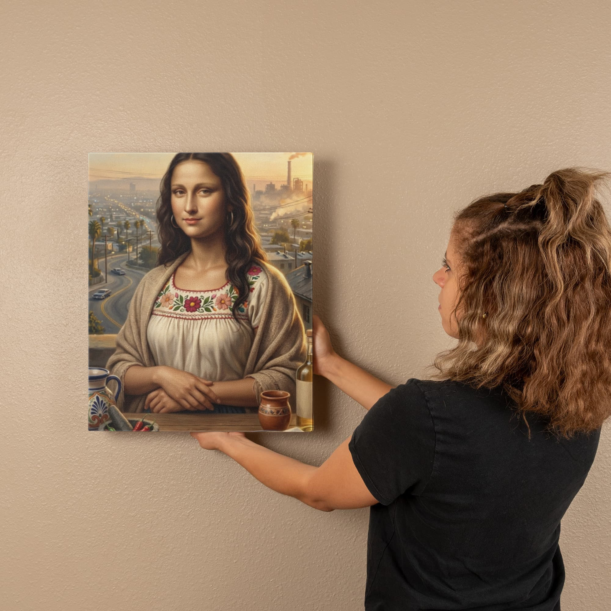 Mexican Mona Lisa in Los Angeles – Cultural Canvas Wall Art