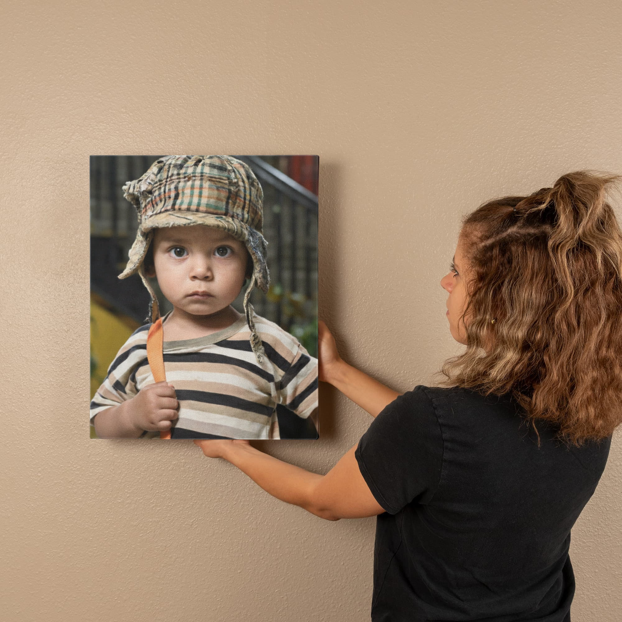 Vintage Childhood Portrait Canvas Wall Art | Realistic Nostalgic Kids Photography Print | Emotional Storytelling Decor | Unique Home or Nursery Wall Art