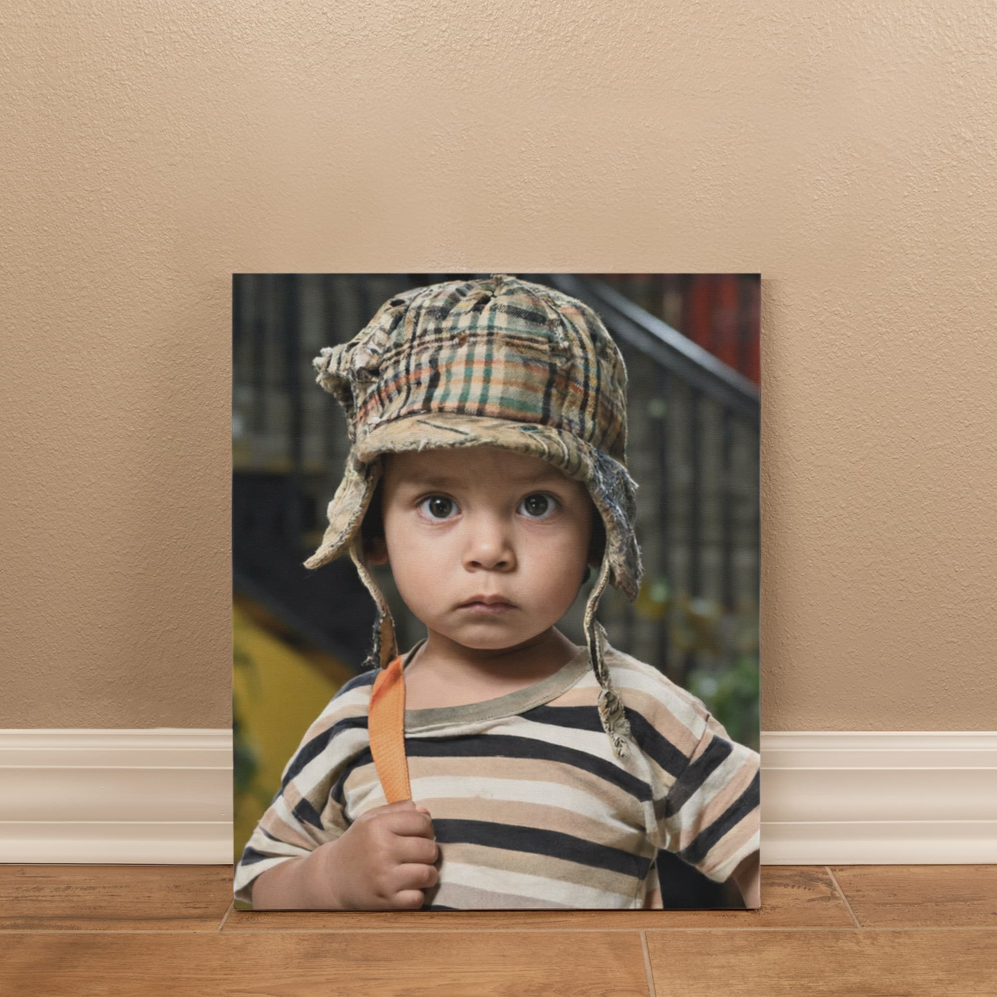 Vintage Childhood Portrait Canvas Wall Art | Realistic Nostalgic Kids Photography Print | Emotional Storytelling Decor | Unique Home or Nursery Wall Art