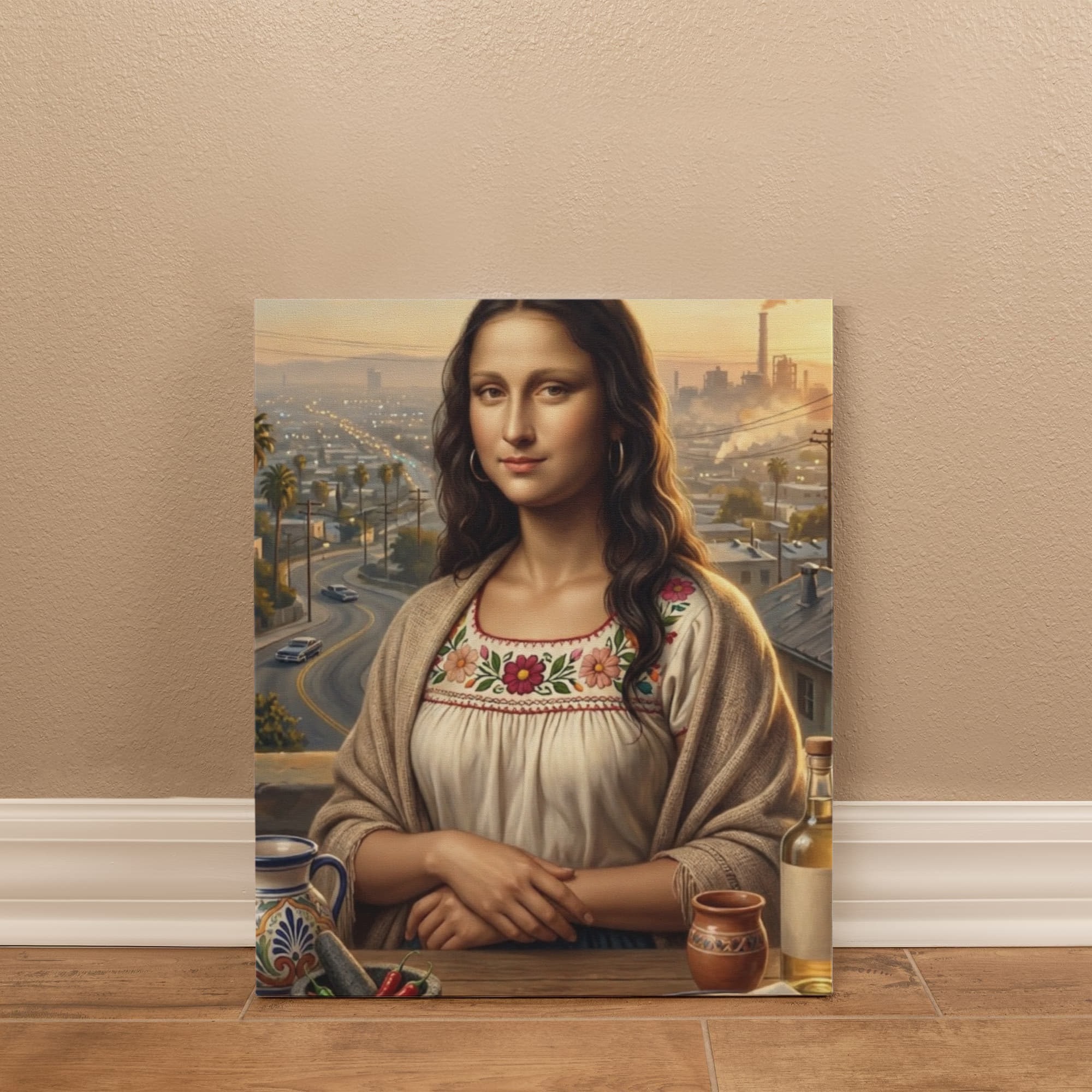 Mexican Mona Lisa in Los Angeles – Cultural Canvas Wall Art