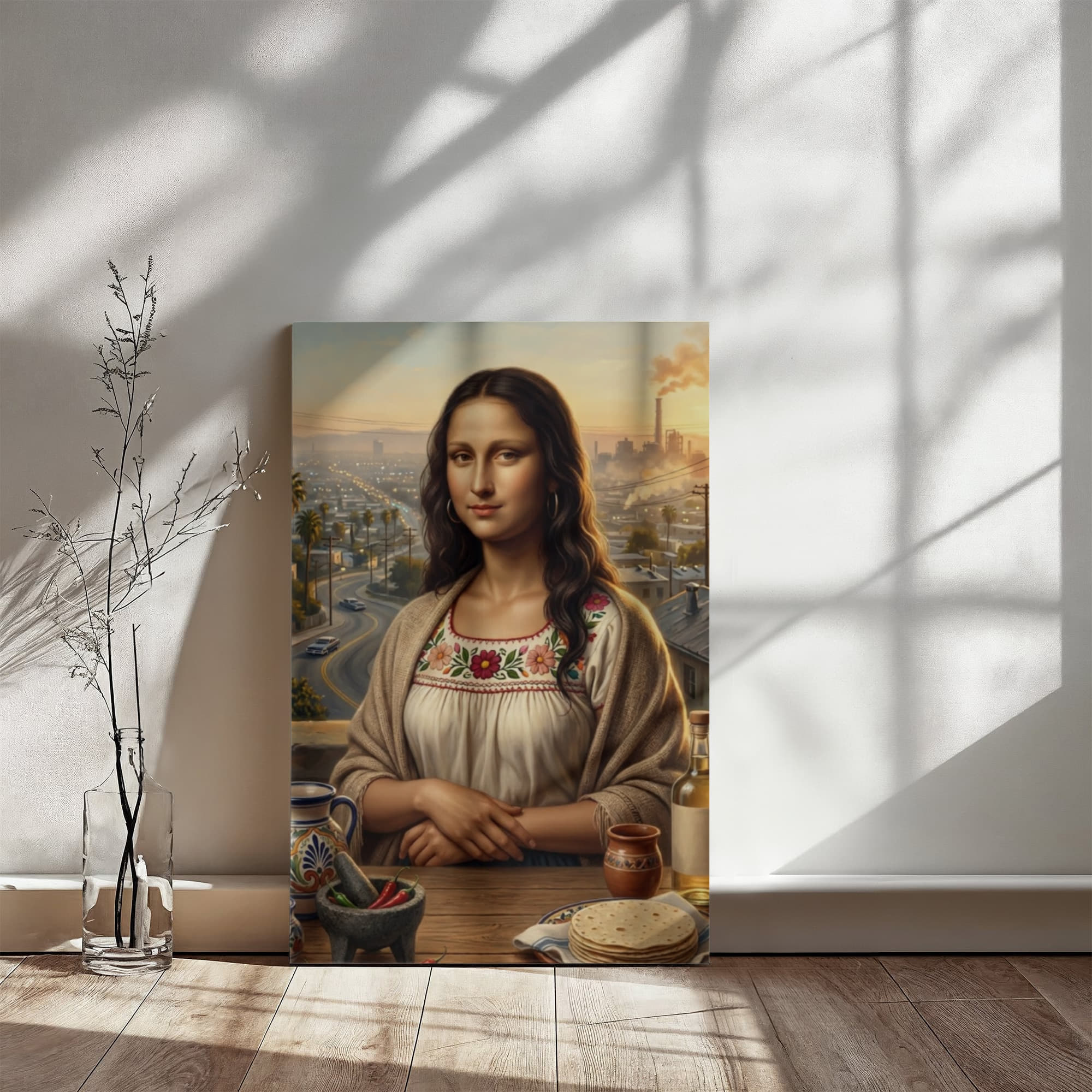 Mexican Mona Lisa in Los Angeles – Cultural Canvas Wall Art