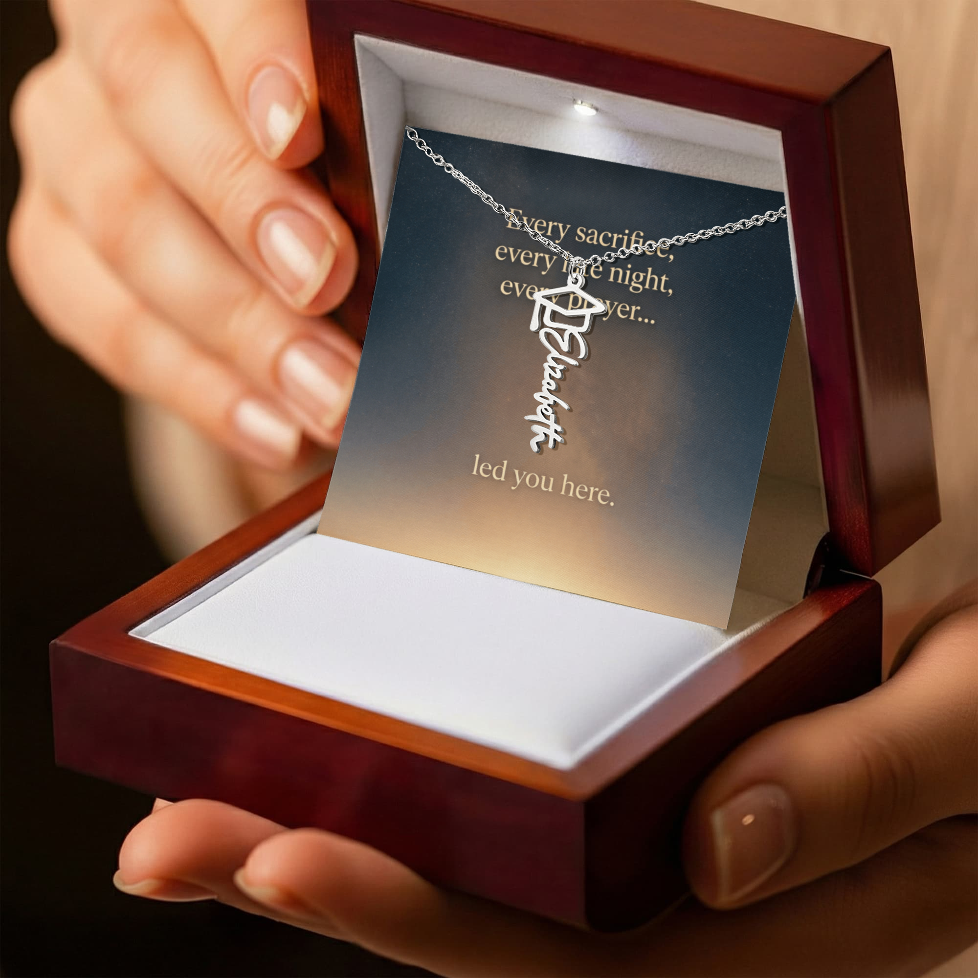 “To Our Graduate — Every Sacrifice Led You Here | Personalized Name Necklace Gift”
