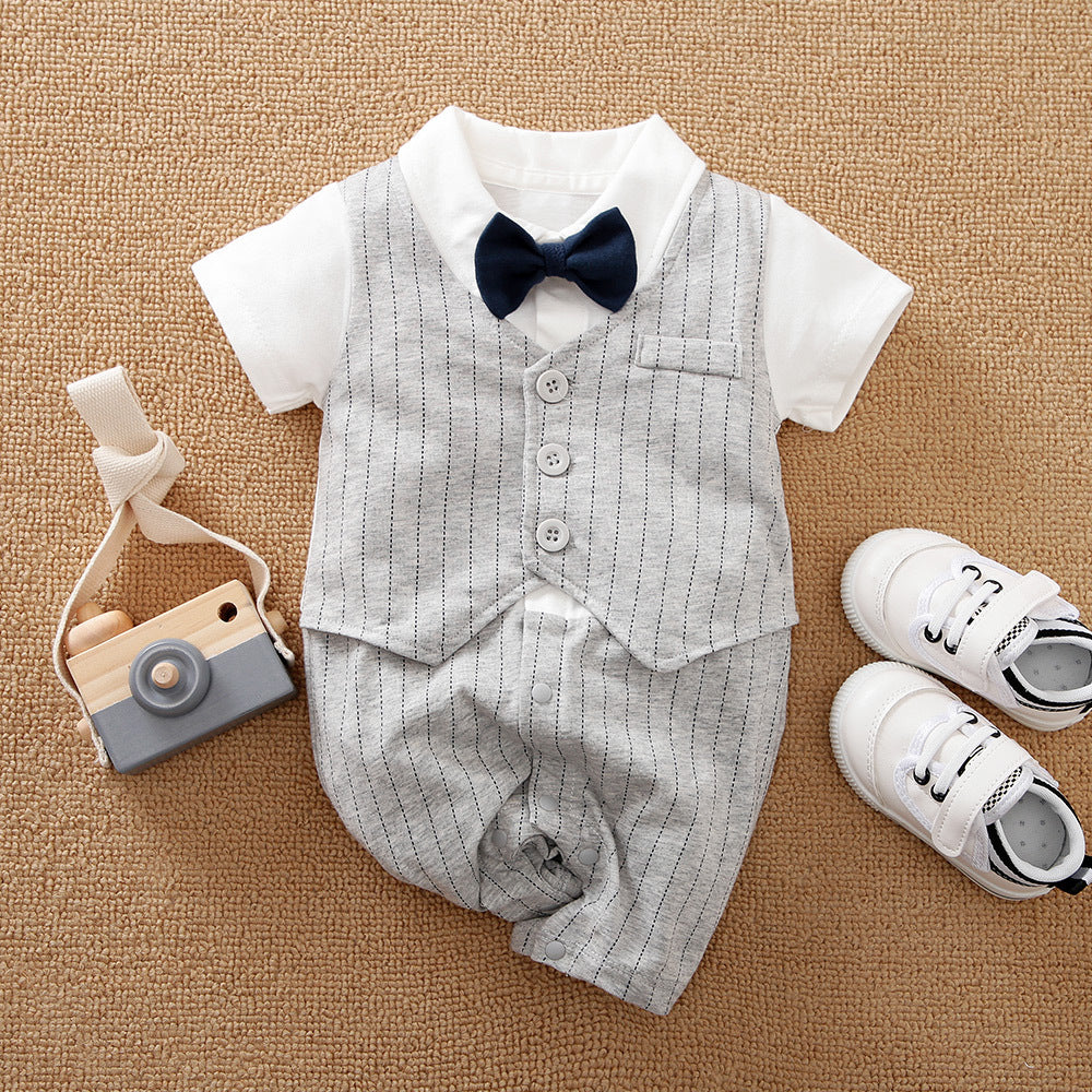 Little Gentleman Baby Romper Set – Formal Outfit for Weddings, Parties & Special Occasions