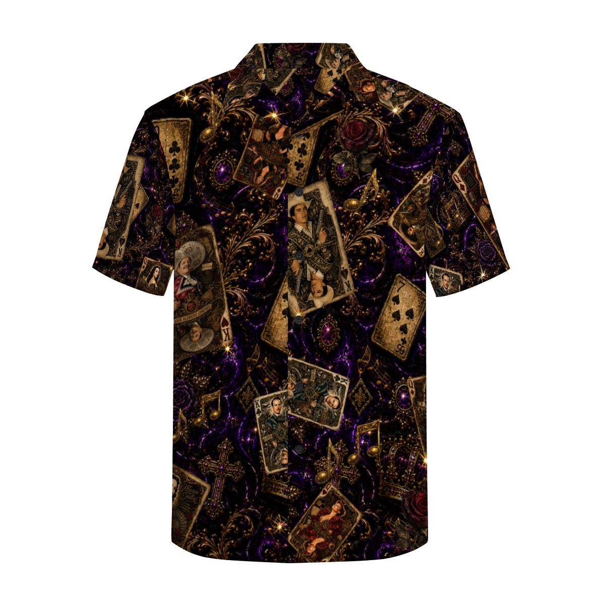 Men's Mexican Music Hawaiian Shirt | Playing Card Button Up | Ranchera, Banda & Corridos | Festival Shirt | Resort Wear-Sleeve Button-Down Shirt