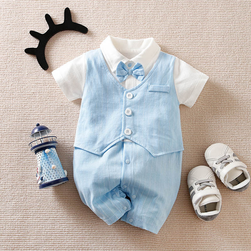 Little Gentleman Baby Romper Set – Formal Outfit for Weddings, Parties & Special Occasions