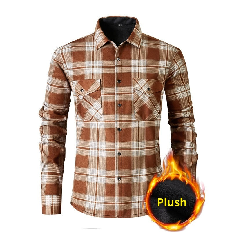 Men’s Plaid Flannel Shirt (Plush Lined)