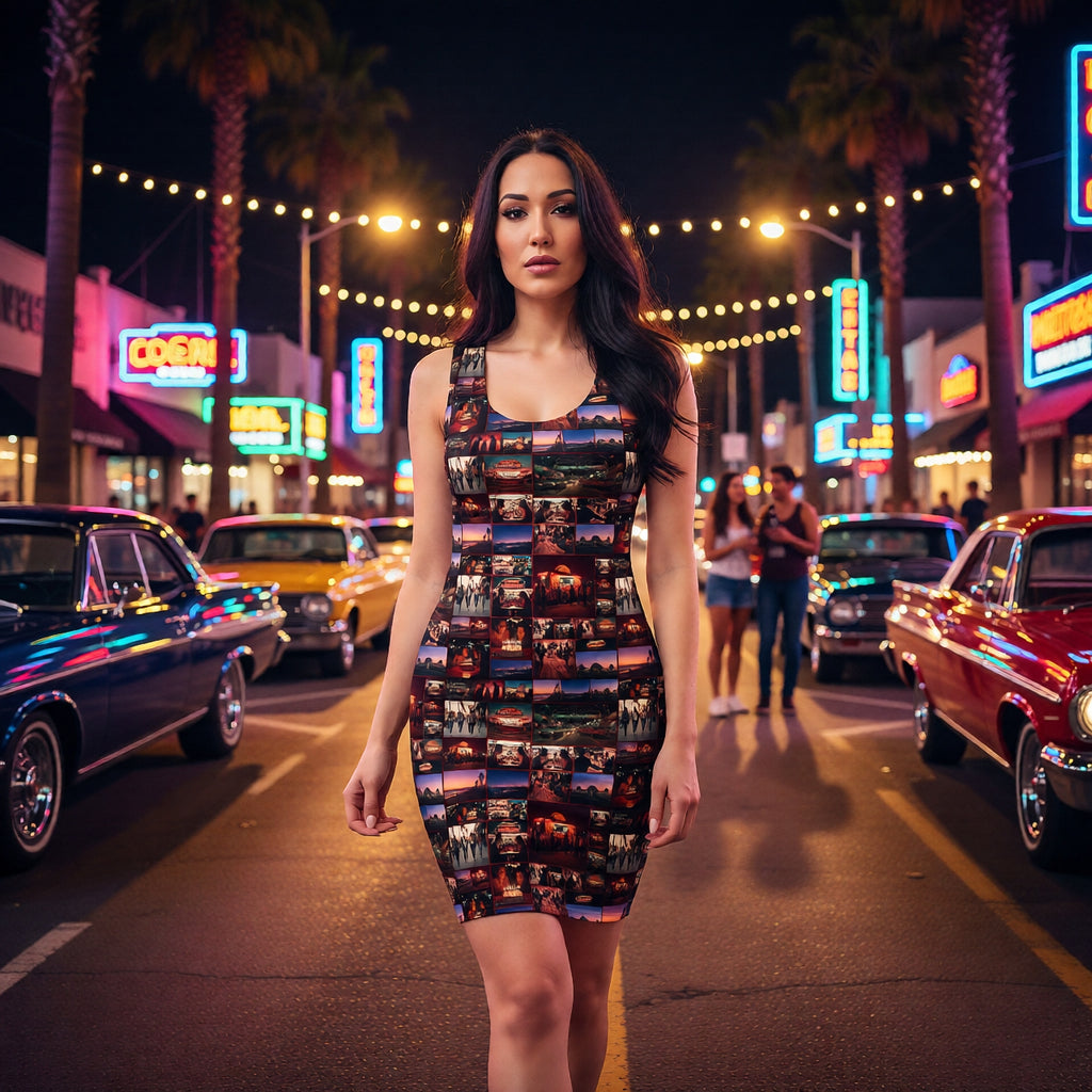 LA Life Stories Bodycon Dress – Cultura Nights Collection