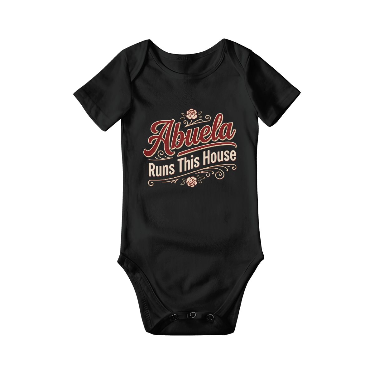 Abuela Runs This House Baby Onesie – Funny Cultura Baby Bodysuit