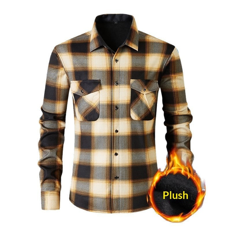 Men’s Plaid Flannel Shirt (Plush Lined)