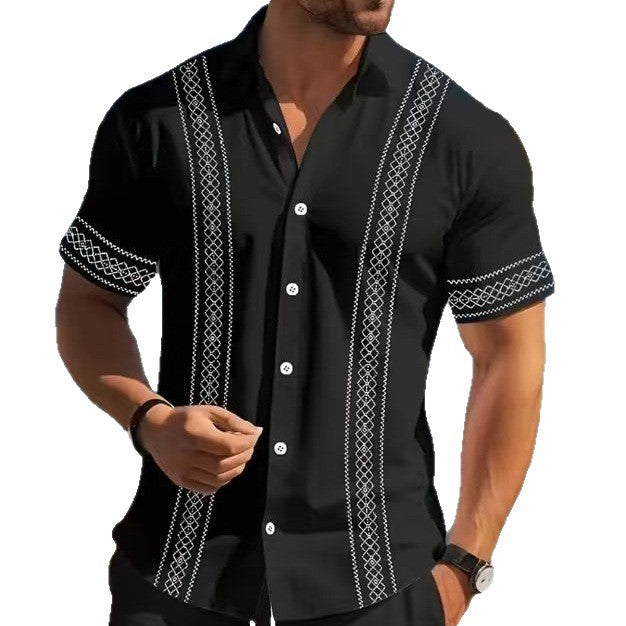 Men’s Tropical Print Hawaiian Shirt – Modern Summer Resort Button-Up