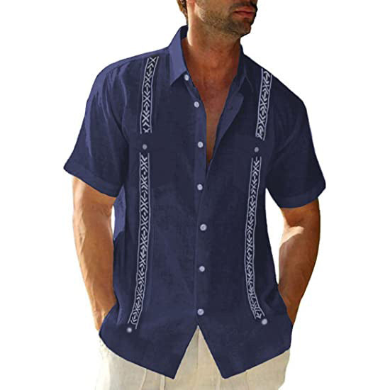 Men’s Modern Cuban Guayabera Shirt – Lightweight Summer Button-Up