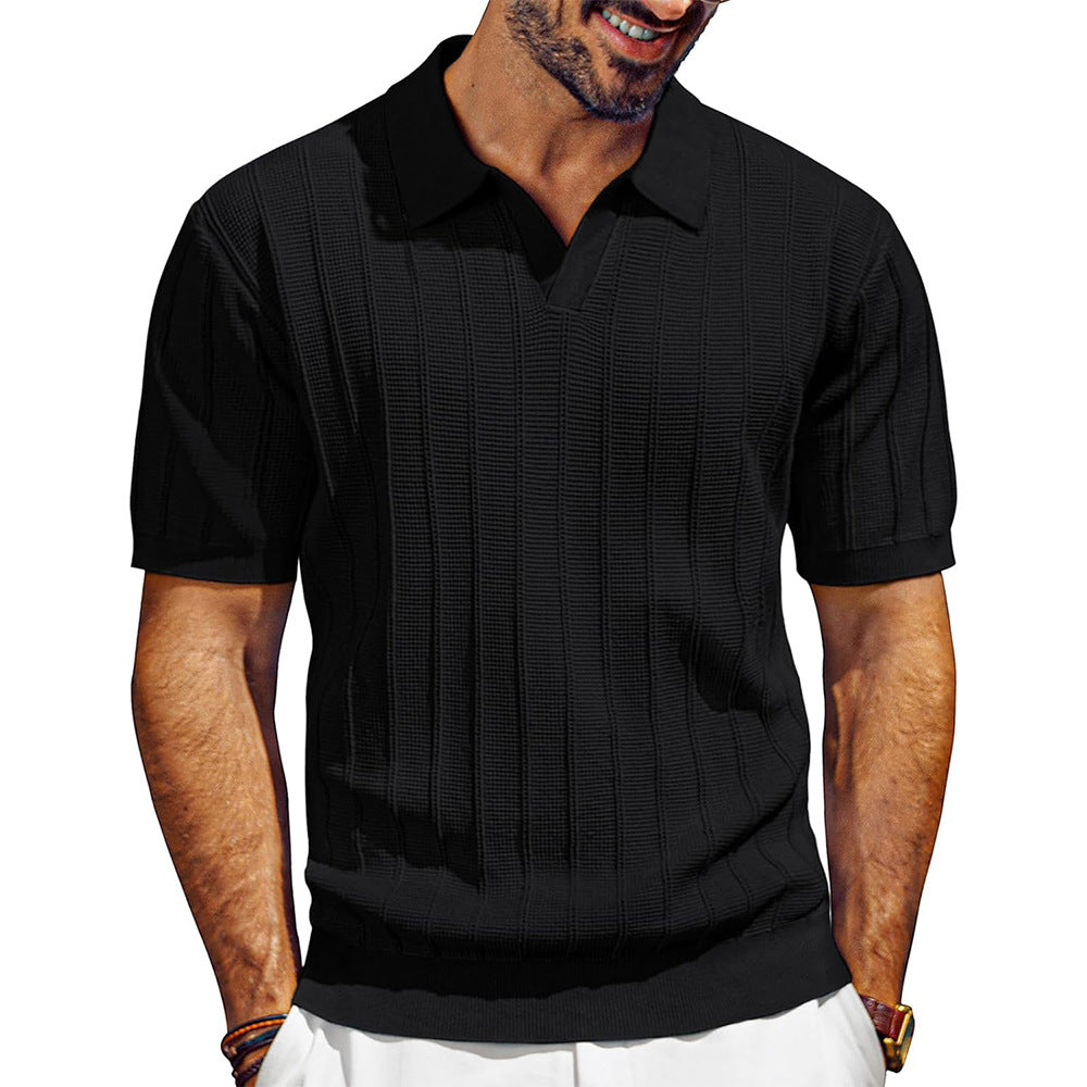 Men’s Textured Knit Polo – Clean Fit Summer Essential