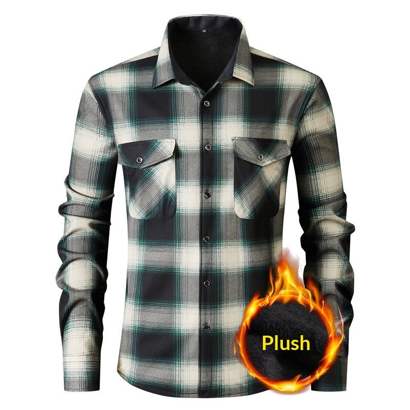 Men’s Plaid Flannel Shirt (Plush Lined)