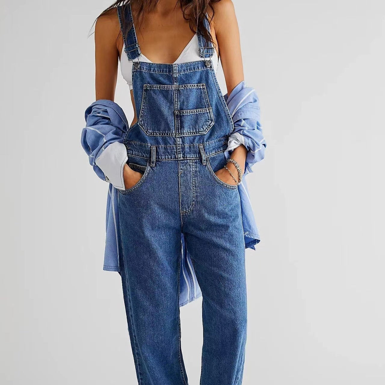 Effortless Chic High-Waisted Denim Jumpsuit